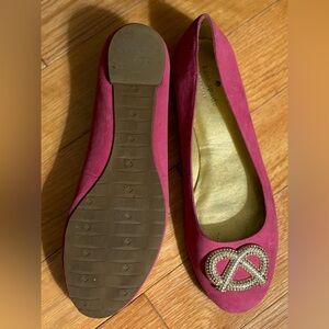 Kate spade pink suede flat metal embellishment size 10
